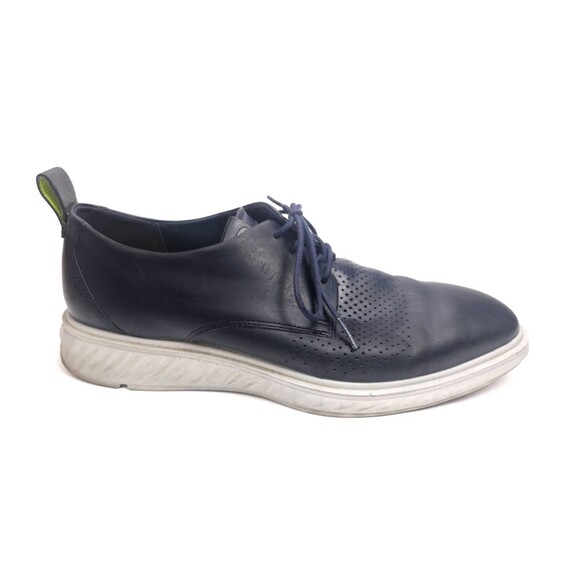 Ecco ST.1 Hybrid Shoes Mens 44 US 10-10.5 Oxford Blue Leather Dress Sneakers